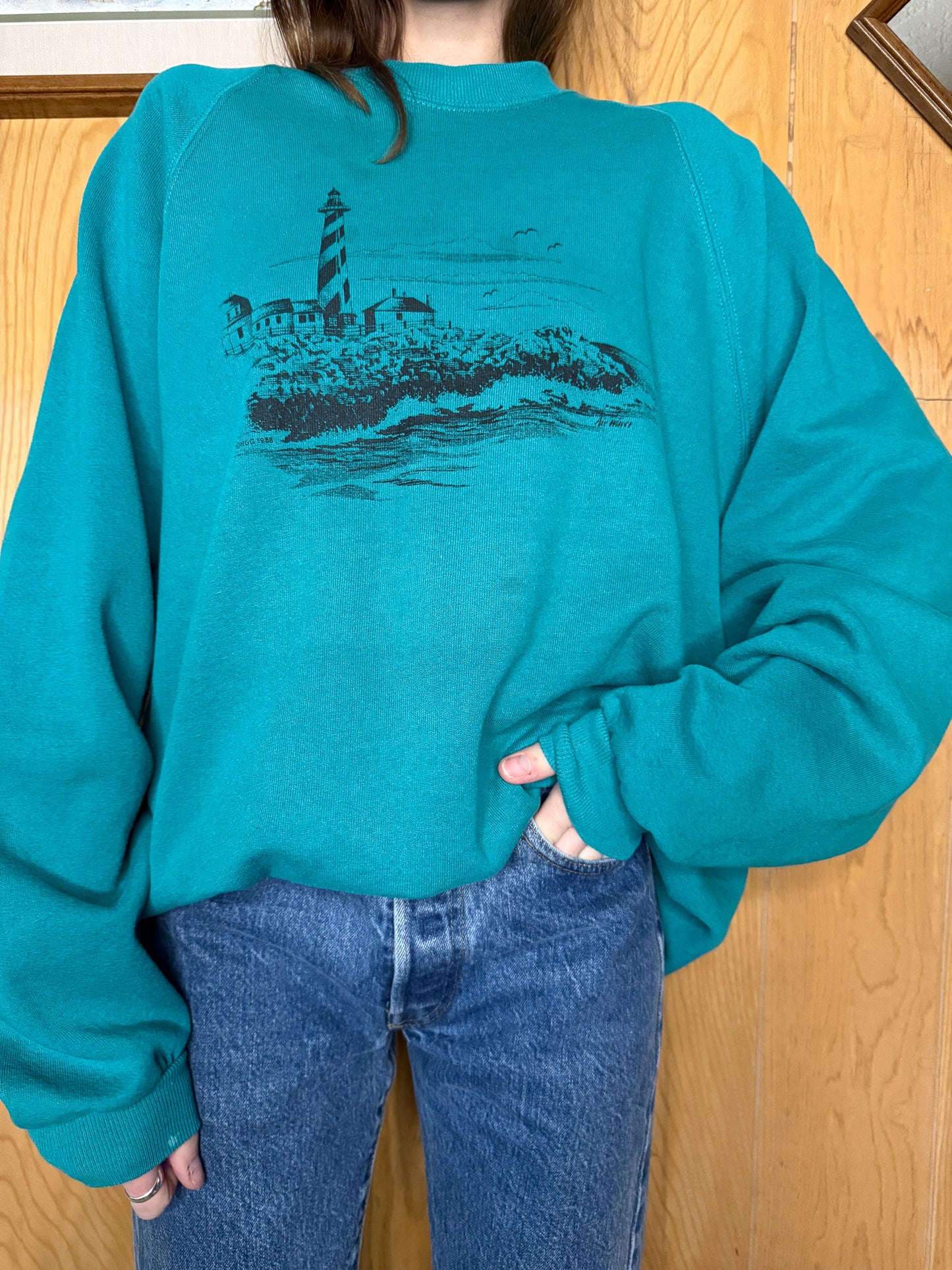(XL/XXL) Vtg Lighthouse crewneck