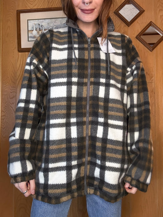 (L) Vtg Reversible fleece jacket