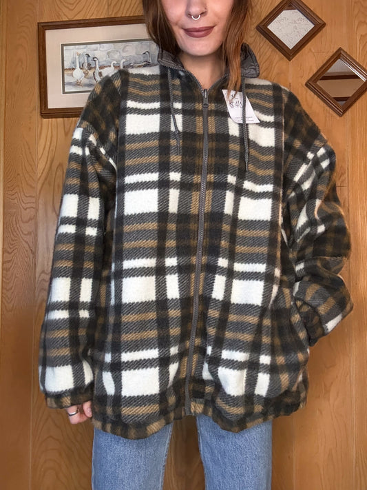(L) Vtg Reversible fleece jacket