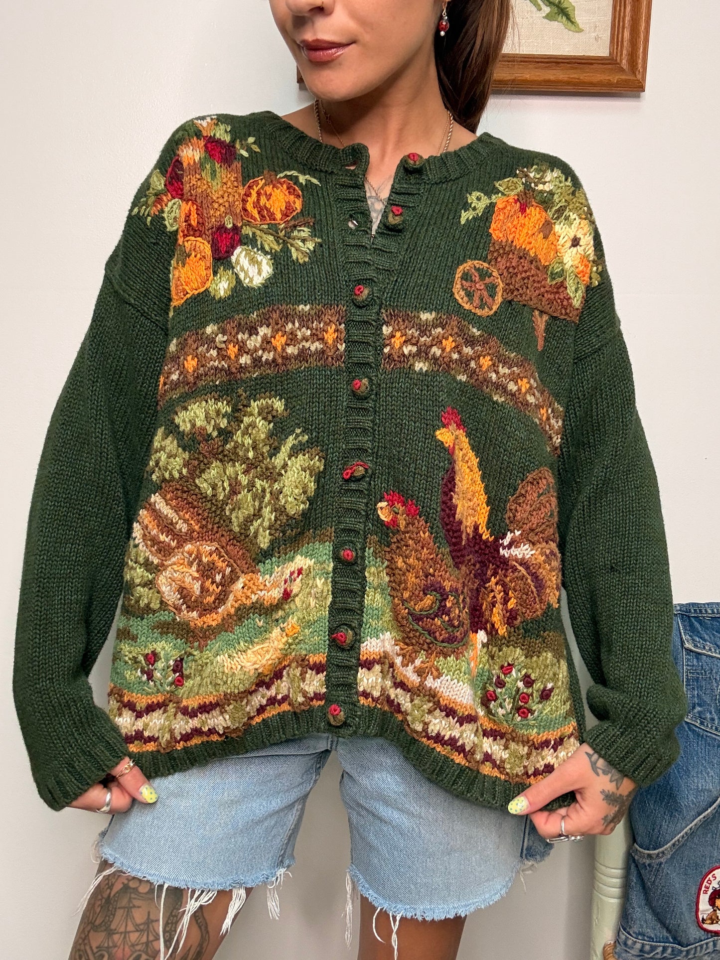 (XL) Vtg Harvest cardigan