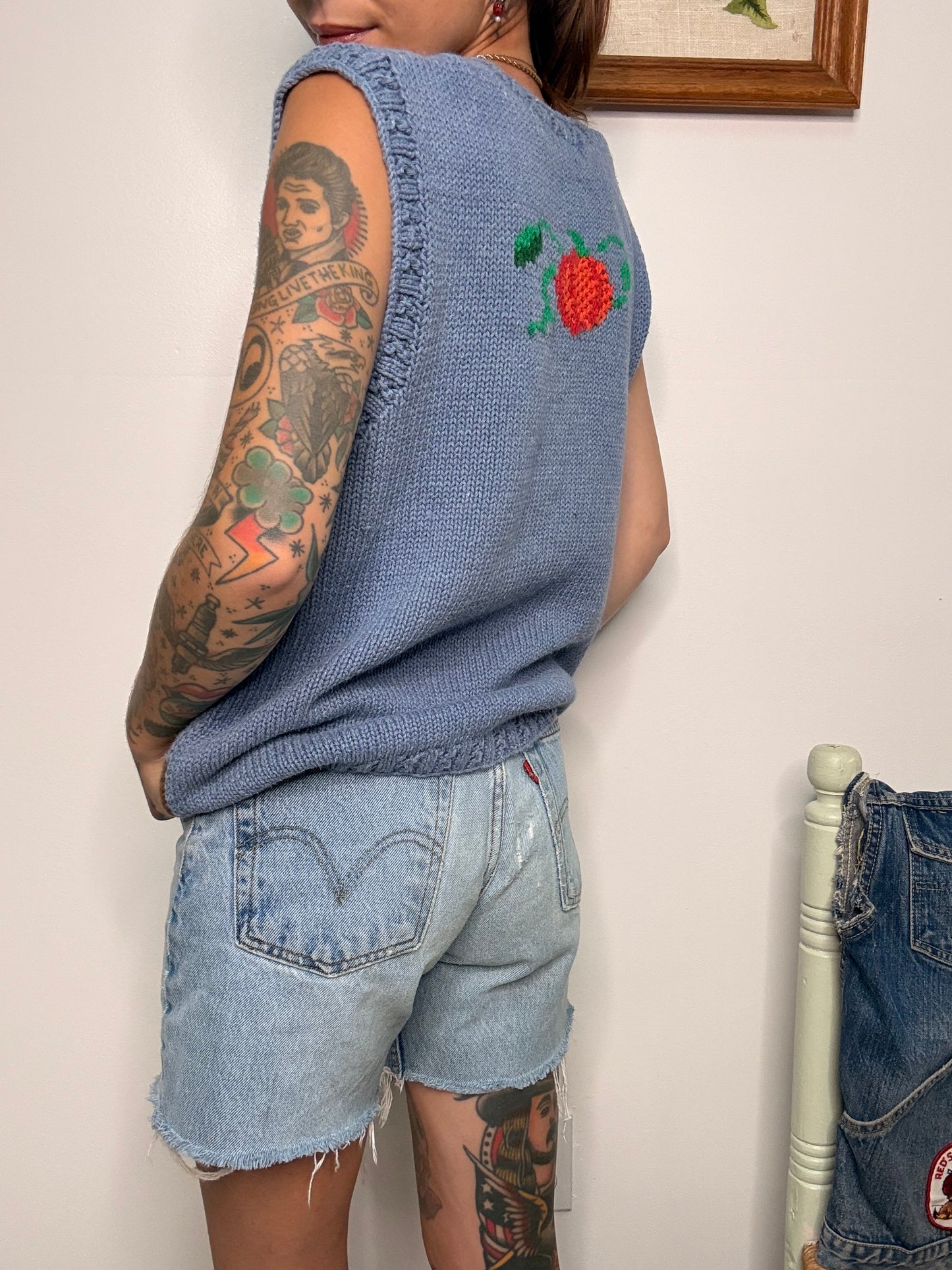 (M) Vtg fall farm sweater vest
