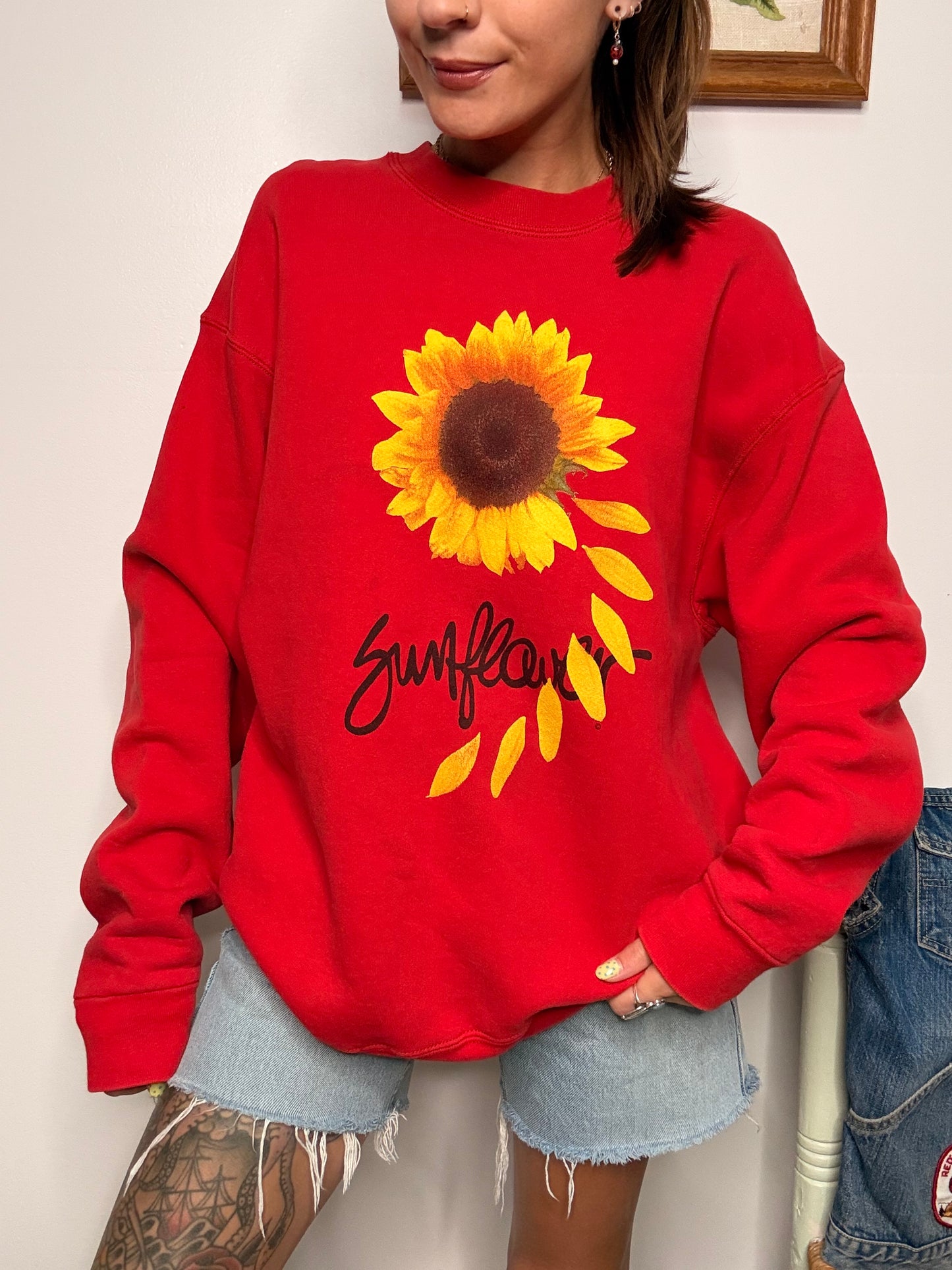 (XL) Vtg sunflower crewneck