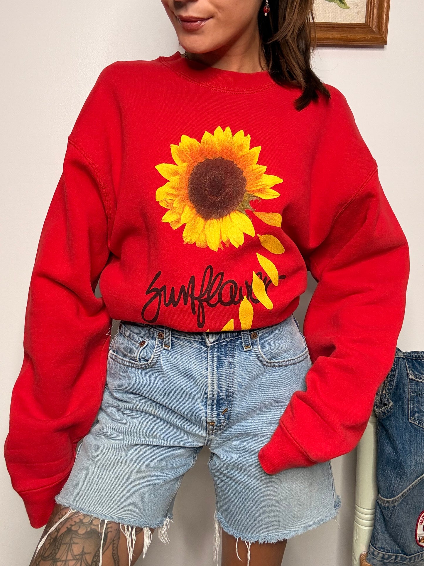 (XL) Vtg sunflower crewneck