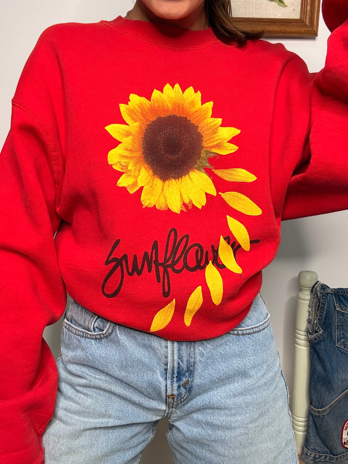 (XL) Vtg sunflower crewneck