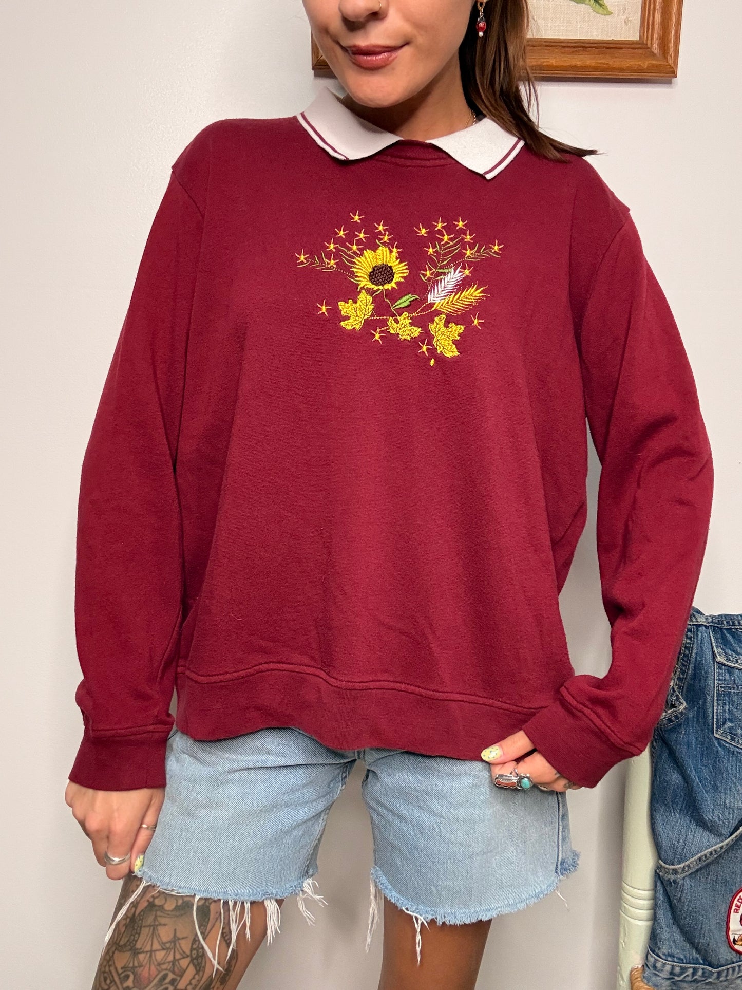 (XL) Vtg sunflower crewneck