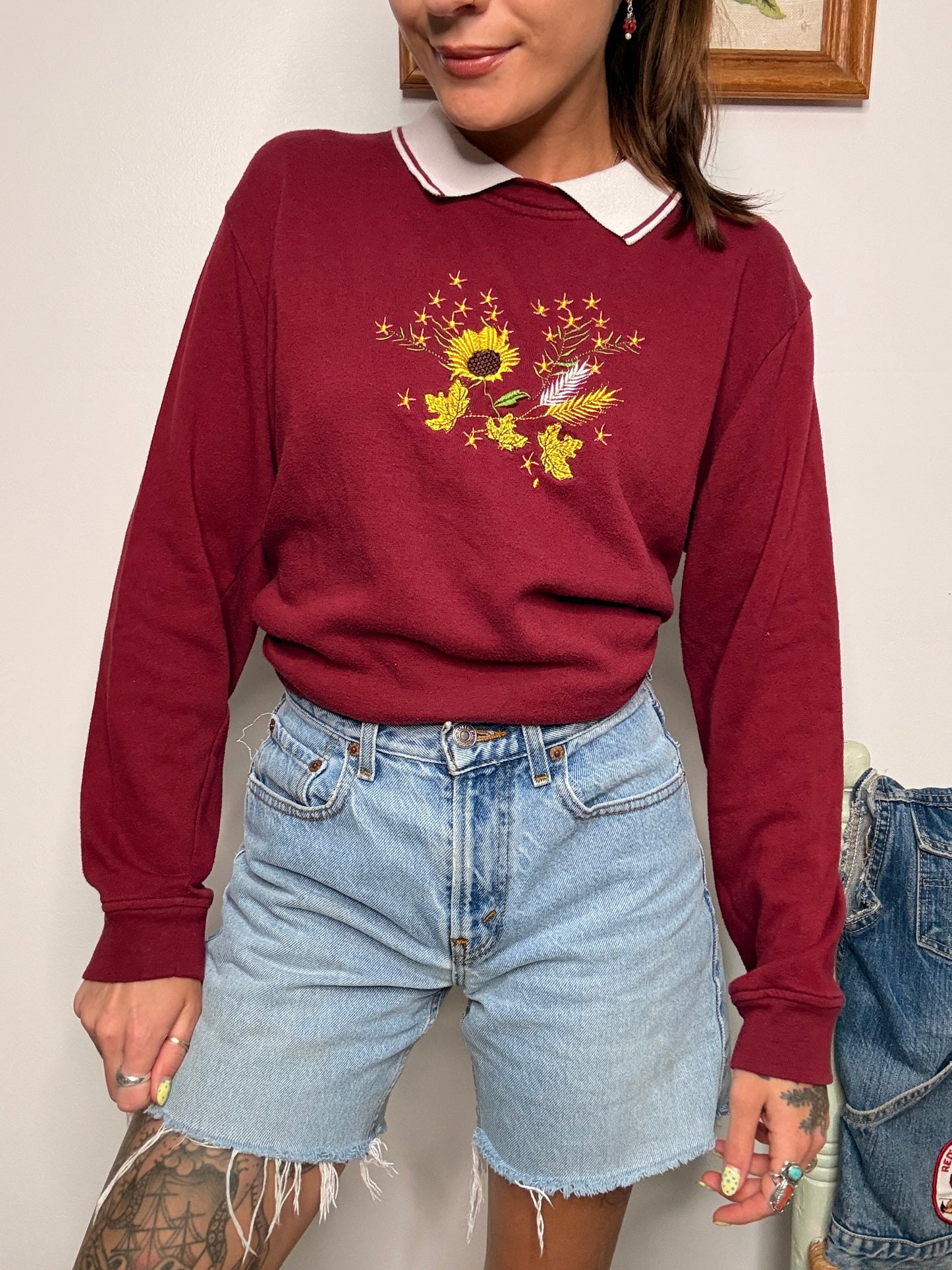 (XL) Vtg sunflower crewneck