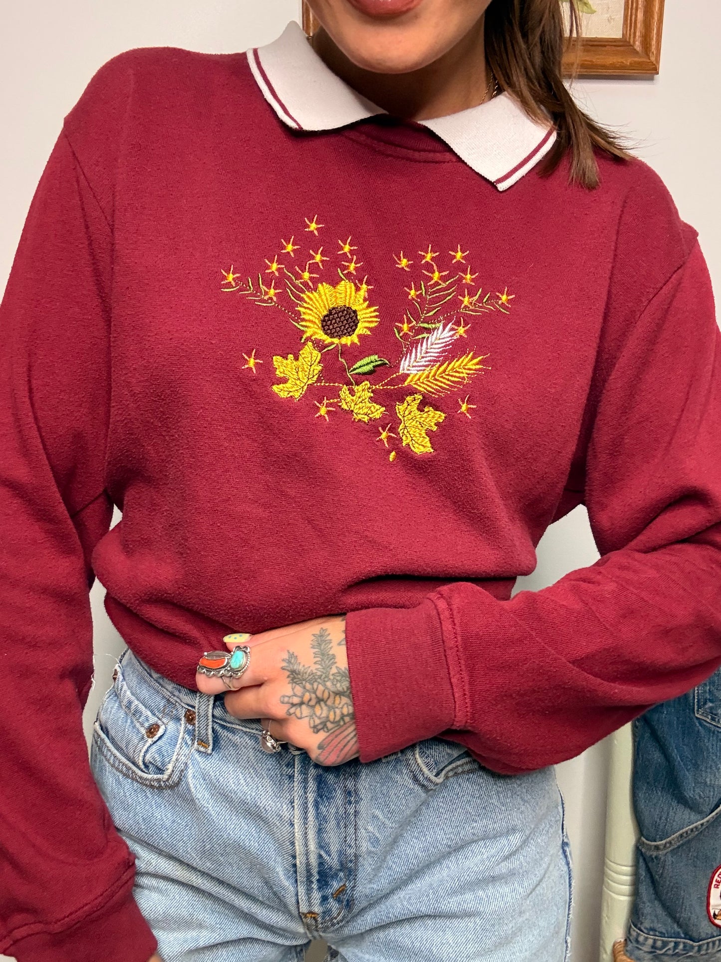 (XL) Vtg sunflower crewneck
