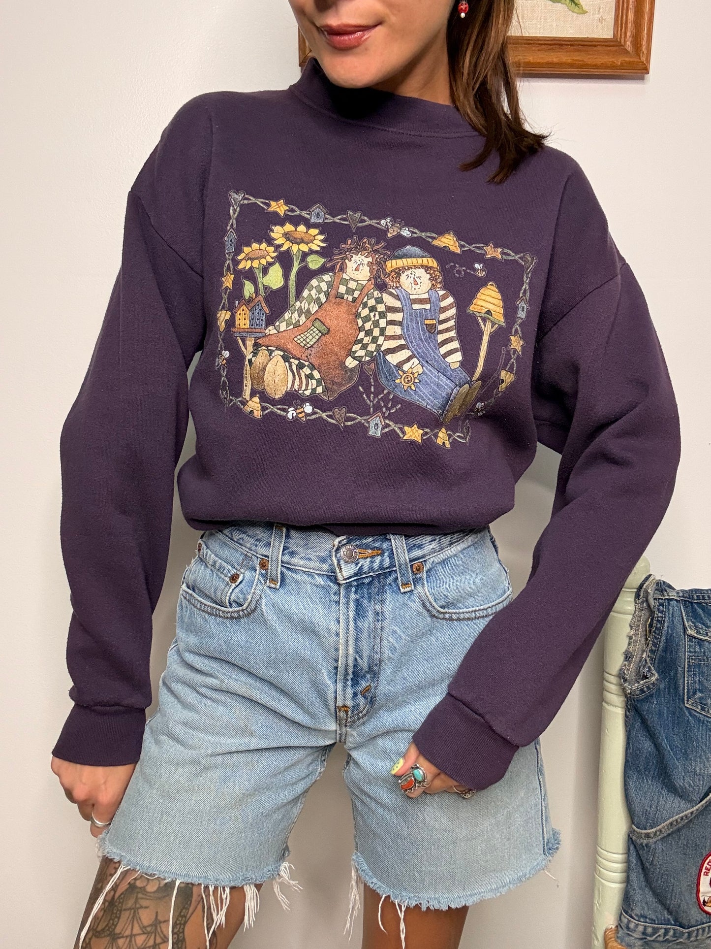 (M) Vtg scarecrow crewneck