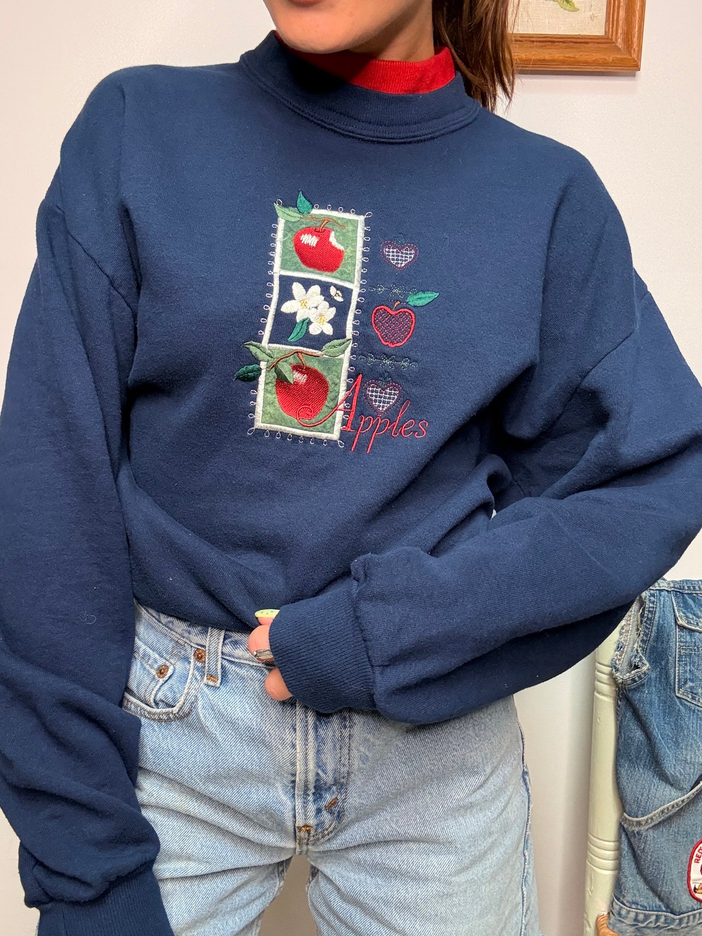 (L) Vtg apple crewneck