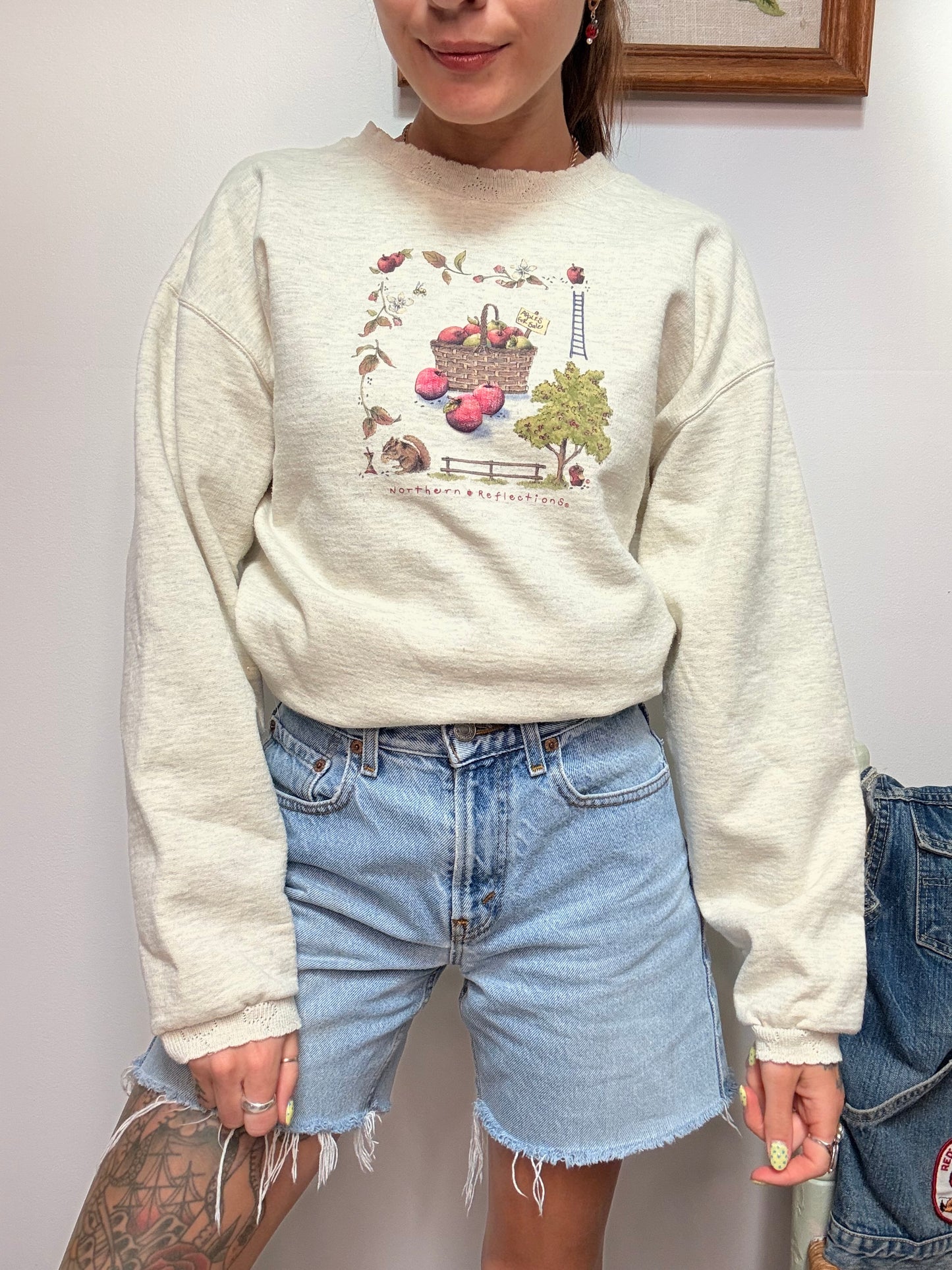 (XL) Vtg apple picking crewneck