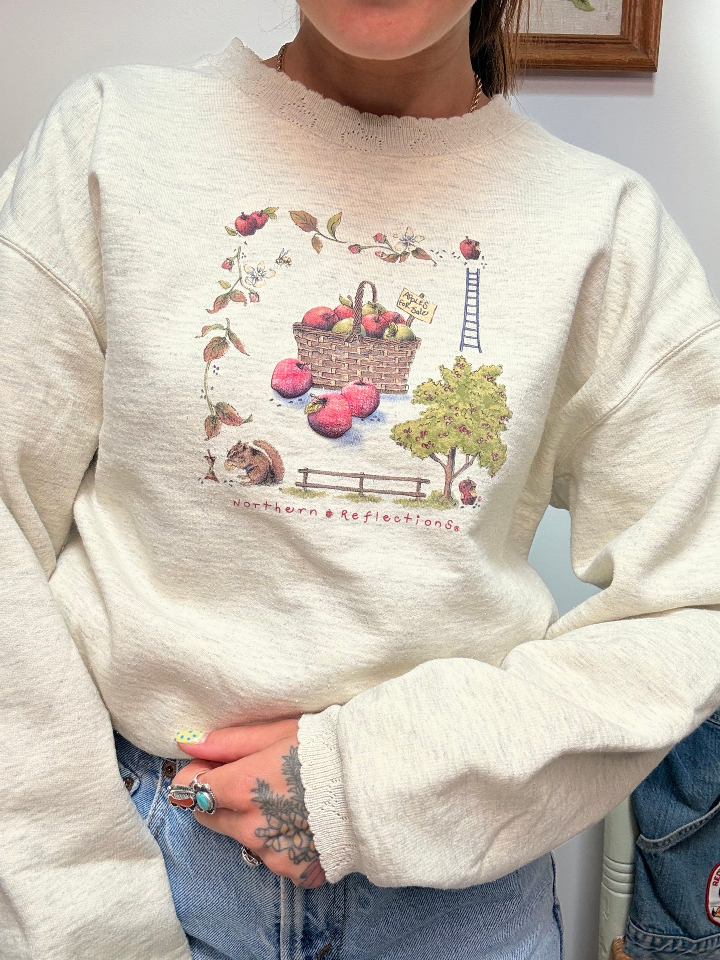(XL) Vtg apple picking crewneck