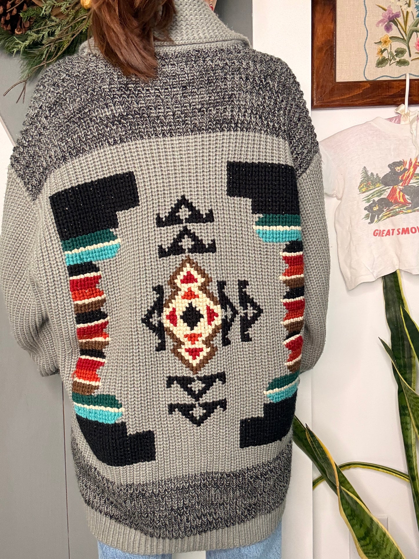 (XL) Vtg aztec cowichan sweater