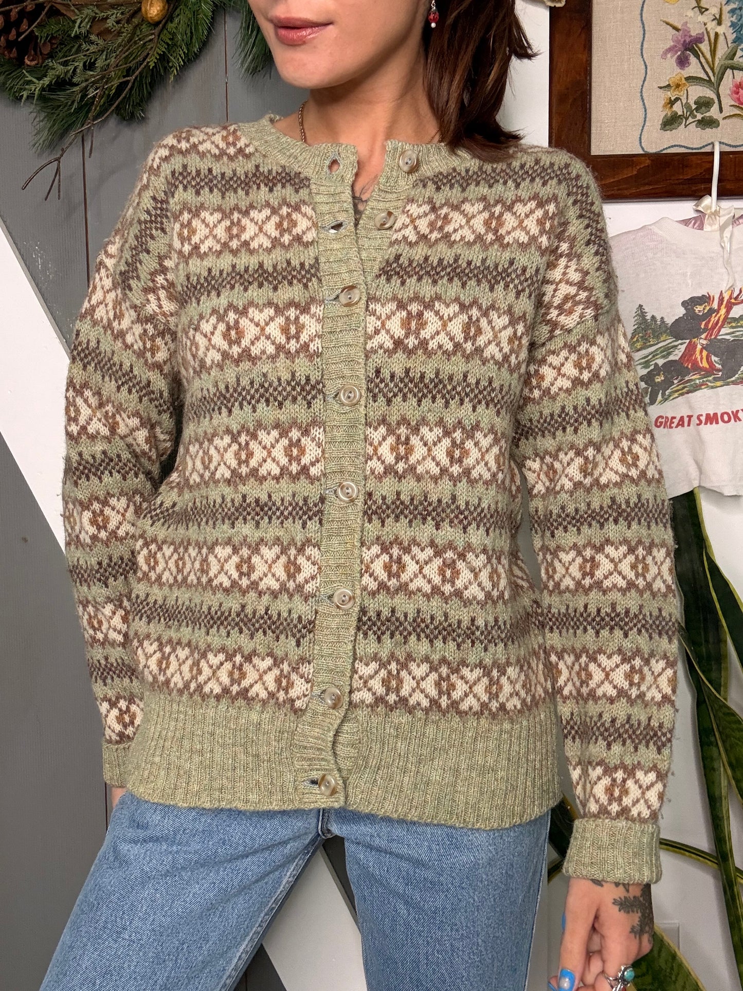 (M) Vtg wool cardigan