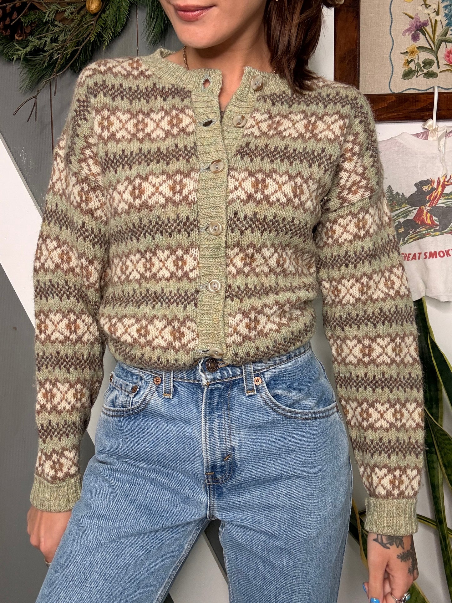 (M) Vtg wool cardigan