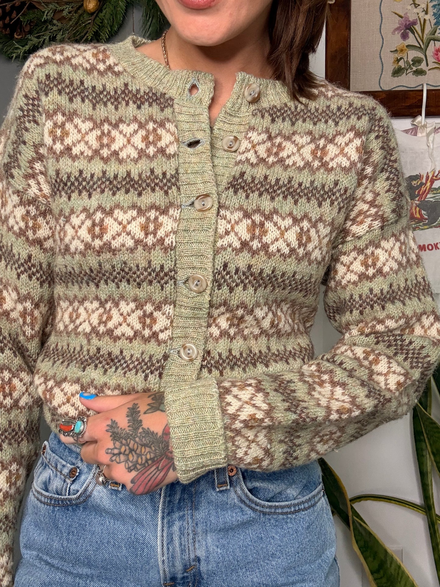 (M) Vtg wool cardigan