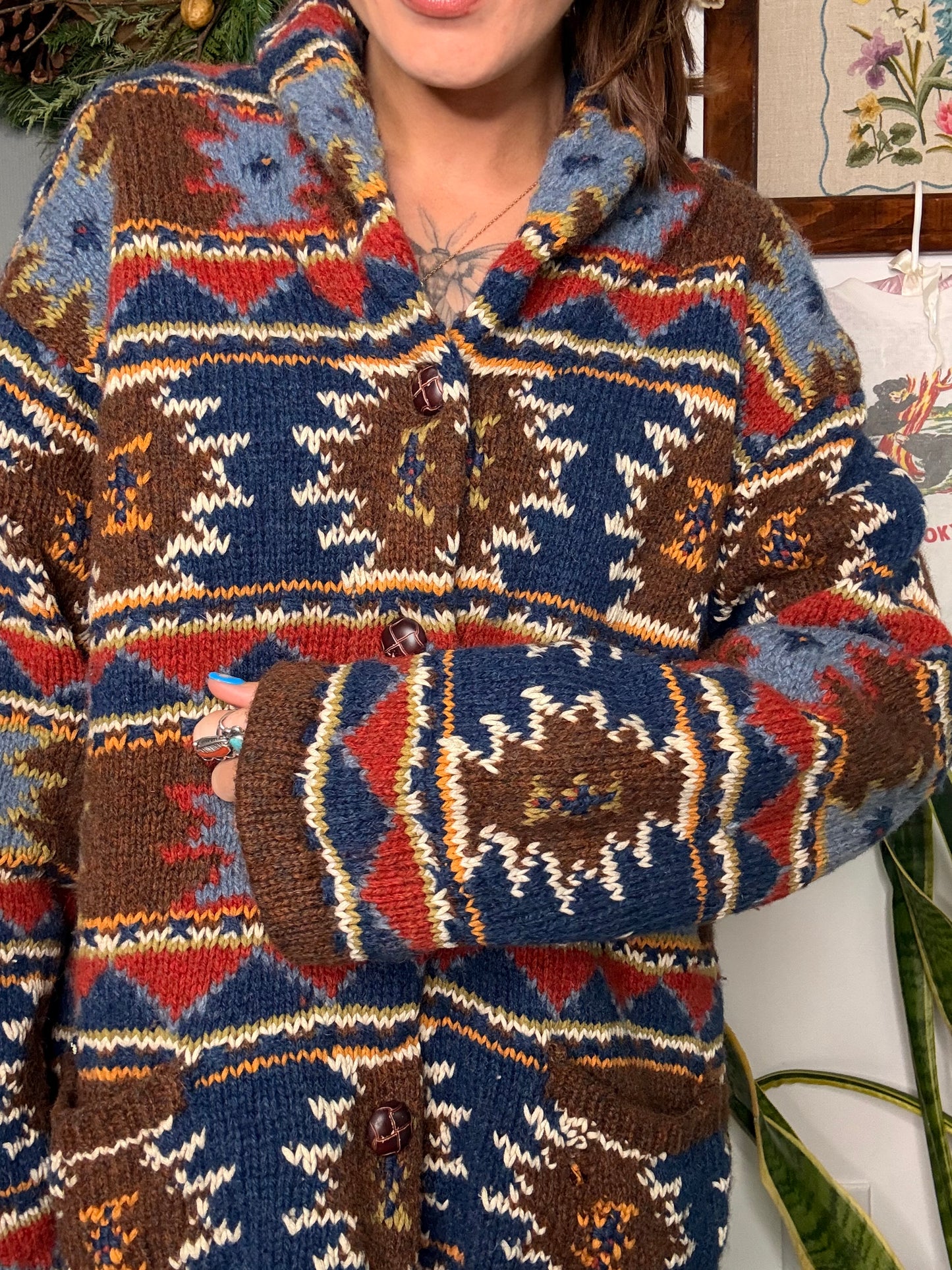 (S/M) Vtg cowichan sweater