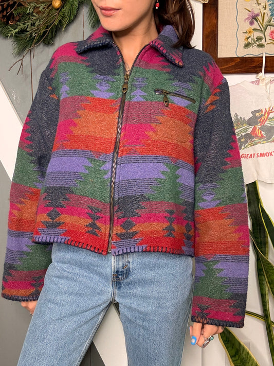 (S/M) Vtg wool chore jacket