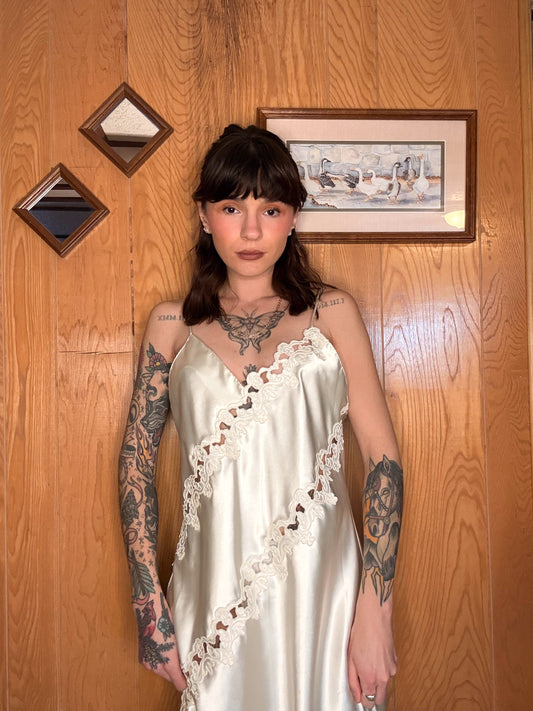 (M) vtg satin dress