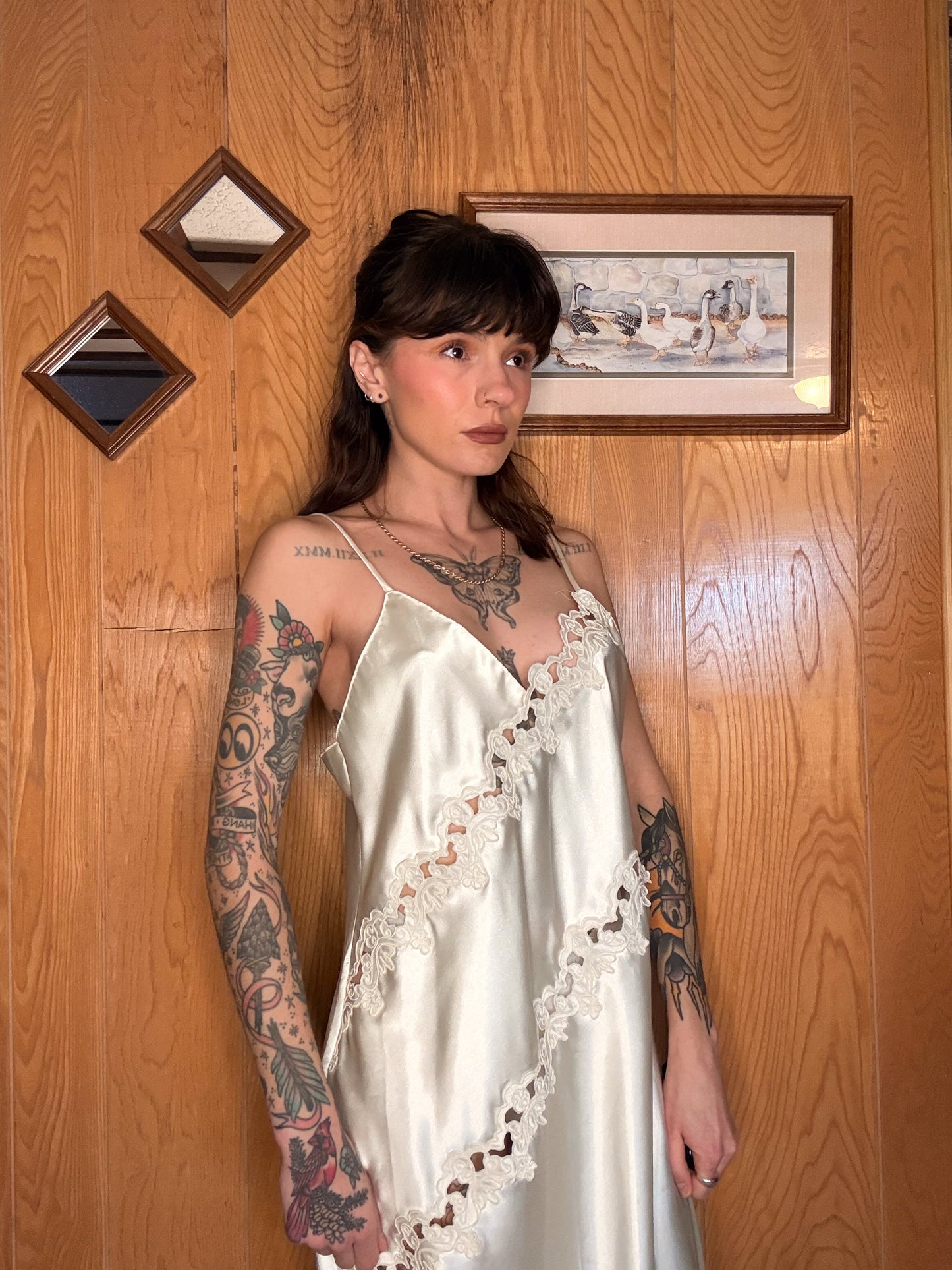 (M) vtg satin dress