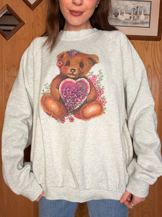 (2-3XL) Vtg teddy crewneck