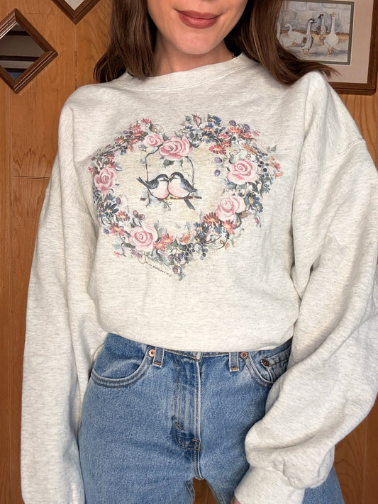 (XL) Vtg love birds crewneck