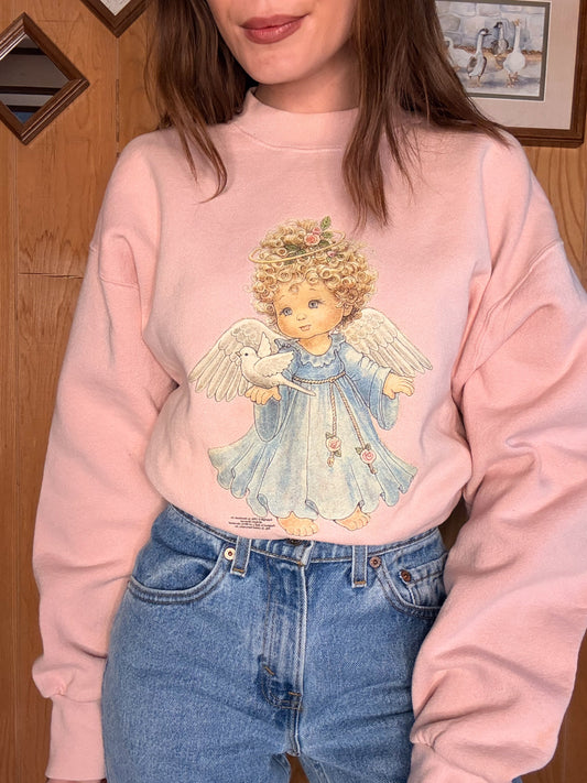 (L) Vtg cherub crewneck